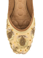 Desi Colour Women Indian Ethnic Footwear-Gold Stone Dabka | Grocsy
