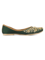 Desi Colour Women Indian Ethnic Footwear-Green Stone | Grocsy