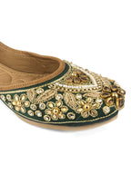 Desi Colour Women Indian Ethnic Footwear-Green Stone | Grocsy