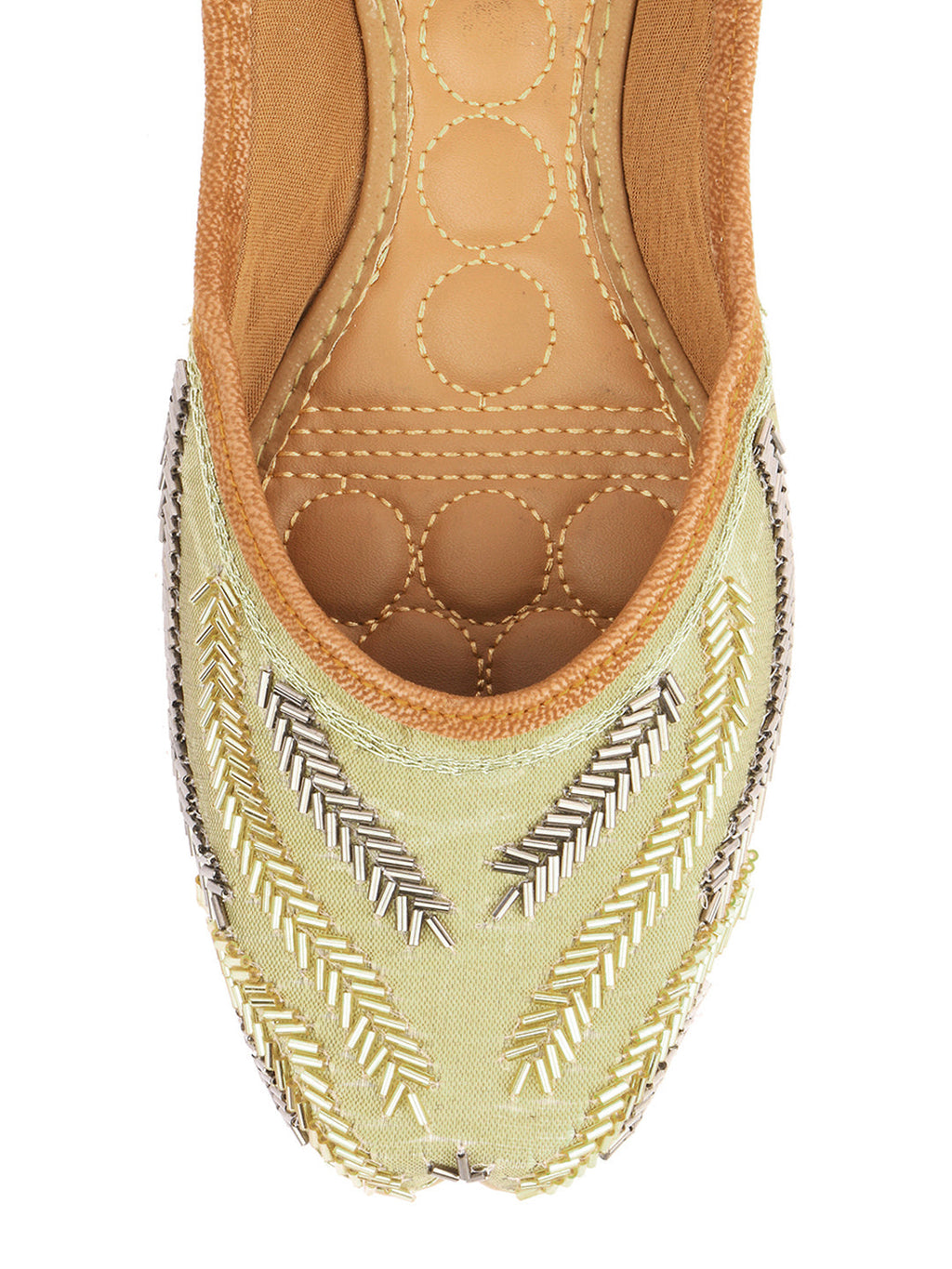 Desi Colour Women Indian Ethnic Footwear-Gold Lines | Grocsy