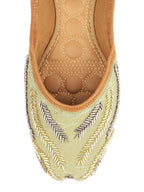 Desi Colour Women Indian Ethnic Footwear-Gold Lines | Grocsy