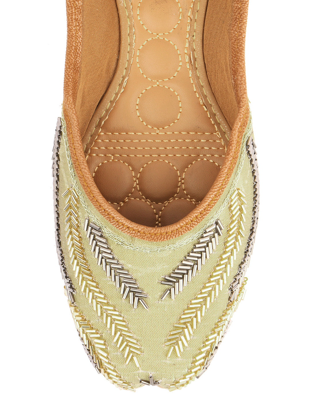 Desi Colour Women Indian Ethnic Footwear-Gold Lines | Grocsy