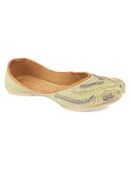 Desi Colour Women Indian Ethnic Footwear-Gold Lines | Grocsy