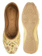 Desi Colour Women Indian Ethnic Footwear-Golden Heavy Work | Grocsy