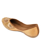 Desi Colour Women Indian Ethnic Footwear-Party Collection - Gold Pearl | Grocsy