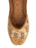 Desi Colour Women Indian Ethnic Footwear-Party Collection - Gold Pearl | Grocsy