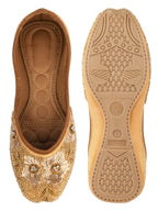 Desi Colour Women Indian Ethnic Footwear-Party Collection - Gold Pearl | Grocsy