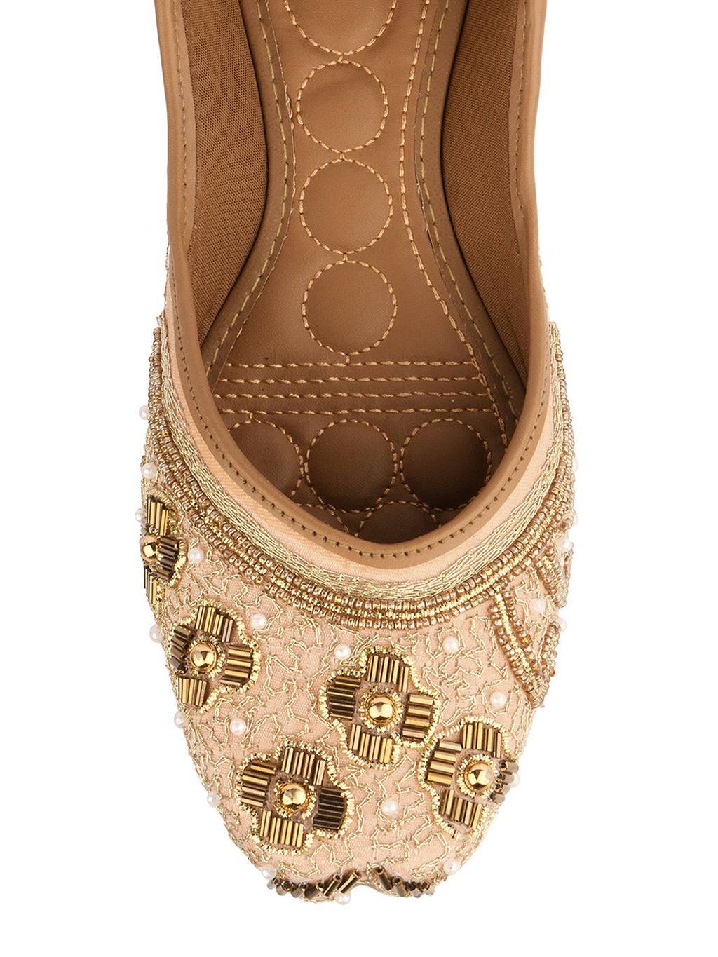 Desi Colour Women Indian Ethnic Footwear-Party Collection - Peach | Grocsy