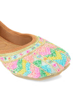 Desi Colour Women Indian Ethnic Footwear-Grey Multicolour | Grocsy