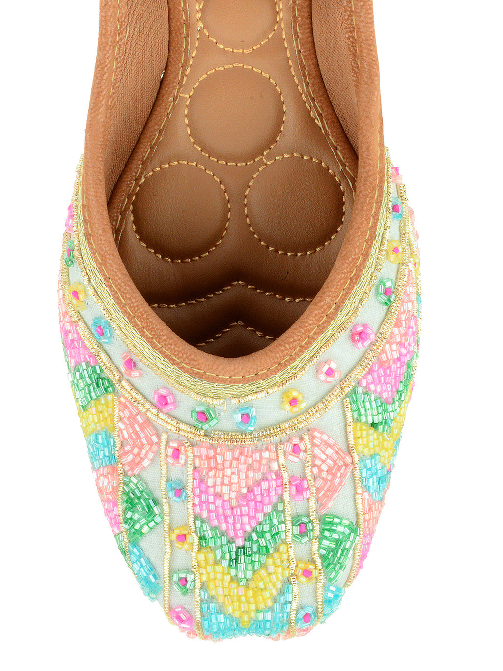 Desi Colour Women Indian Ethnic Footwear-Grey Multicolour | Grocsy