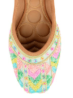 Desi Colour Women Indian Ethnic Footwear-Grey Multicolour | Grocsy