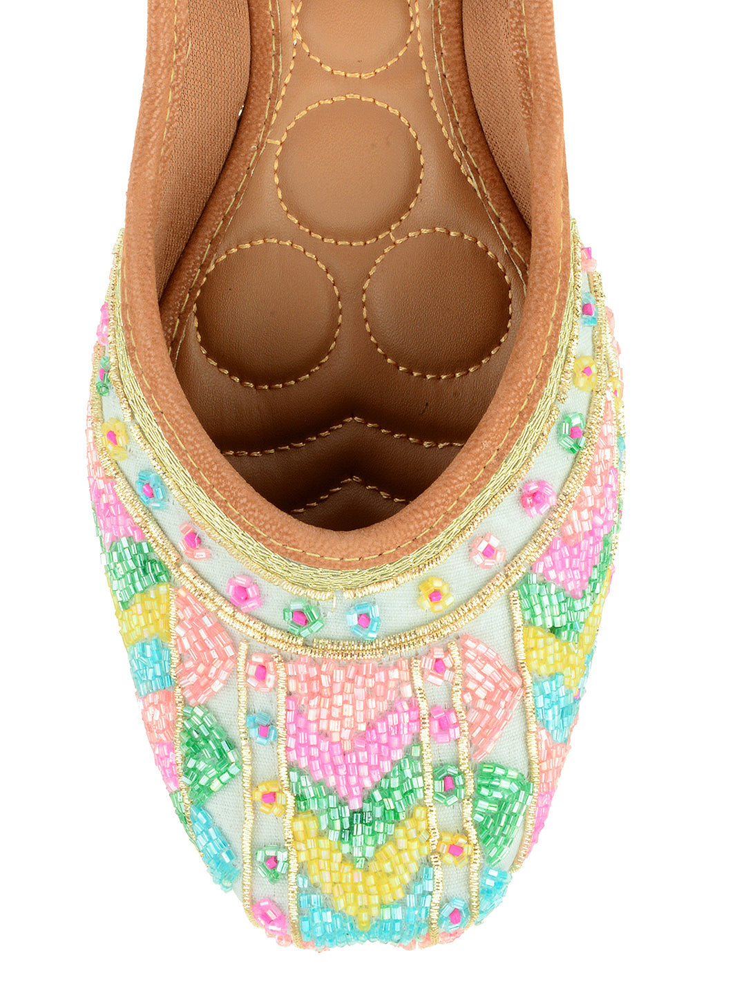 Desi Colour Women Indian Ethnic Footwear-Grey Multicolour | Grocsy