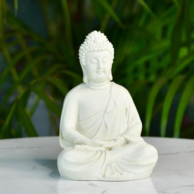 Sowpeace White Resin Buddha | Grocsy