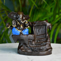Artisan Blue Ganesh Smoke Fountain Tabletop Decor by Sowpeace / Unique Home Showpiece | Grocsy