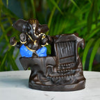Artisan Blue Ganesh Smoke Fountain Tabletop Decor by Sowpeace / Unique Home Showpiece | Grocsy