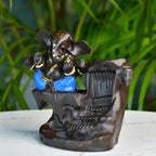 Artisan Blue Ganesh Smoke Fountain Tabletop Decor by Sowpeace / Unique Home Showpiece | Grocsy