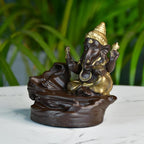 Golden Ganesh Resin Tabletop Decor by Sowpeace / Unique Home Showpiece | Grocsy