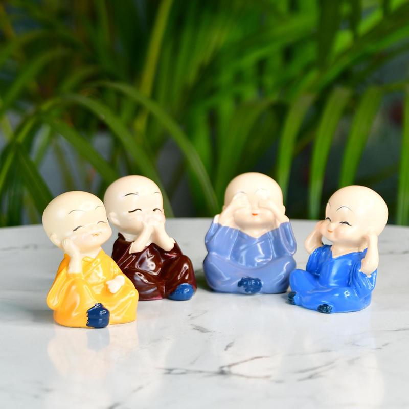 Sowpeace Resin Mini Monk Set of 4 | Grocsy