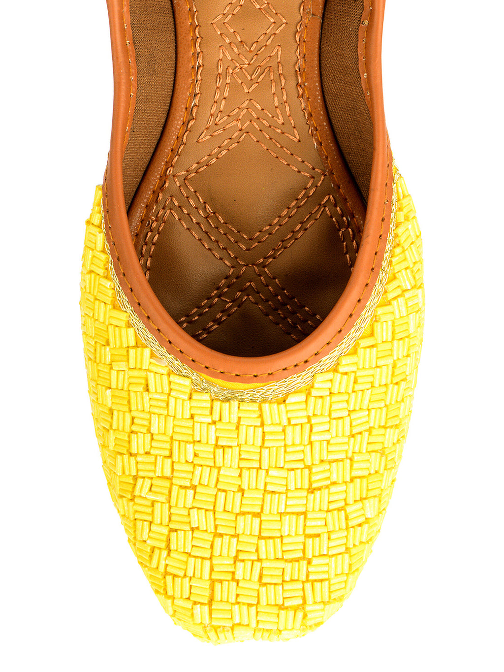Desi Colour Women Indian Ethnic Footwear-Yellow Pipe | Grocsy
