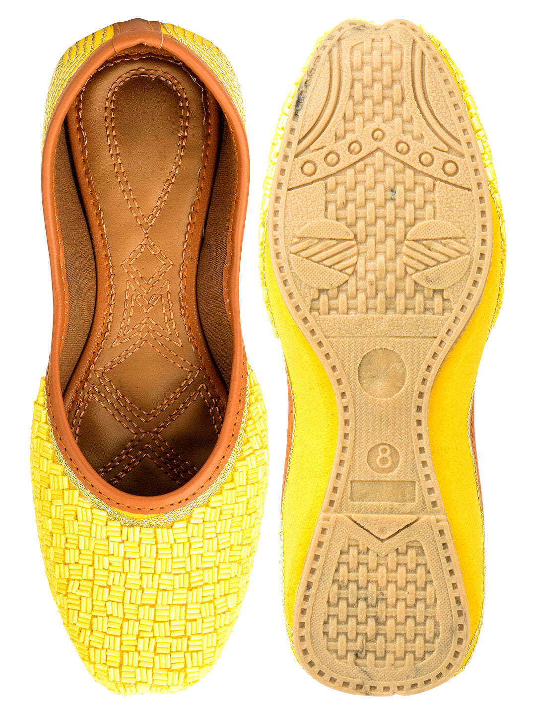 Desi Colour Women Indian Ethnic Footwear-Yellow Pipe | Grocsy