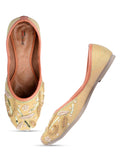 Desi Colour Women Indian Ethnic Footwear-Gold Emb | Grocsy