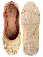 Desi Colour Women Indian Ethnic Footwear-Gold Emb | Grocsy