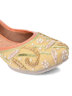 Desi Colour Women Indian Ethnic Footwear-Gold Emb | Grocsy
