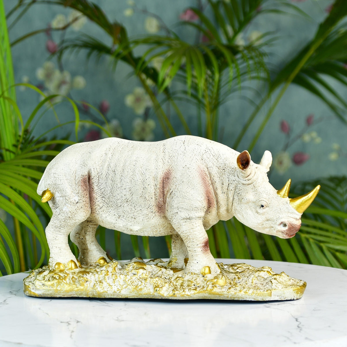 Sowpeace Resin White Rhino Decor | Grocsy