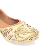 Desi Colour Women Indian Ethnic Footwear-Gold Dabka-1 | Grocsy