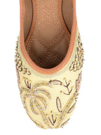 Desi Colour Women Indian Ethnic Footwear-Gold Dabka-1 | Grocsy