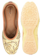 Desi Colour Women Indian Ethnic Footwear-Gold Dabka-1 | Grocsy