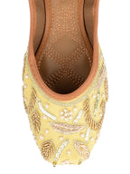 Desi Colour Women Indian Ethnic Footwear-Gold Dabka-2 | Grocsy