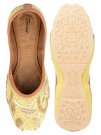 Desi Colour Women Indian Ethnic Footwear-Gold Dabka-2 | Grocsy