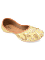 Desi Colour Women Indian Ethnic Footwear-Gold Dabka-2 | Grocsy