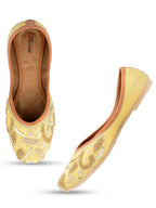 Desi Colour Women Indian Ethnic Footwear-Gold Dabka-2 | Grocsy