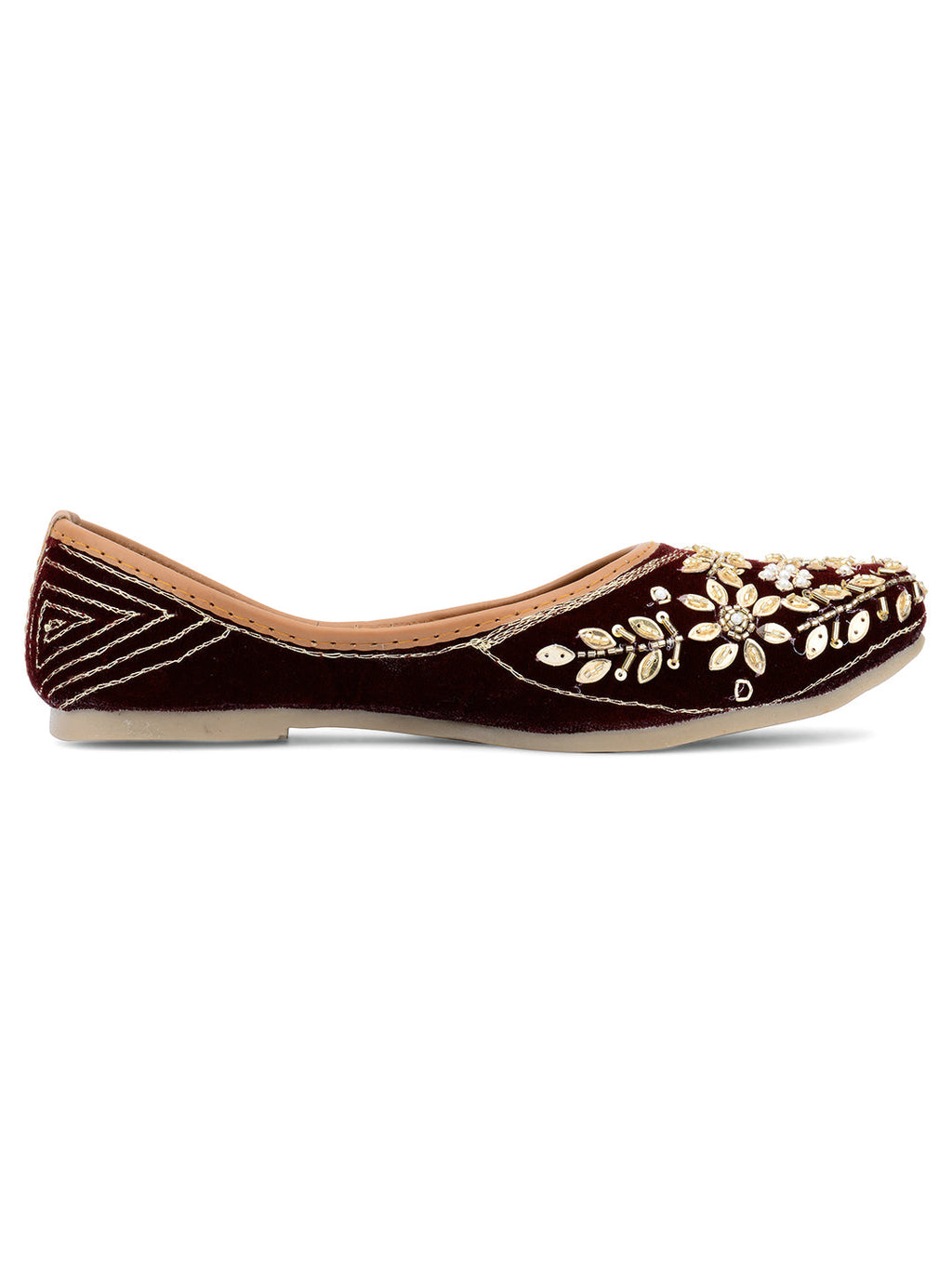 Desi Colour Women Indian Ethnic Footwear-Velvet Wedding-6 | Grocsy