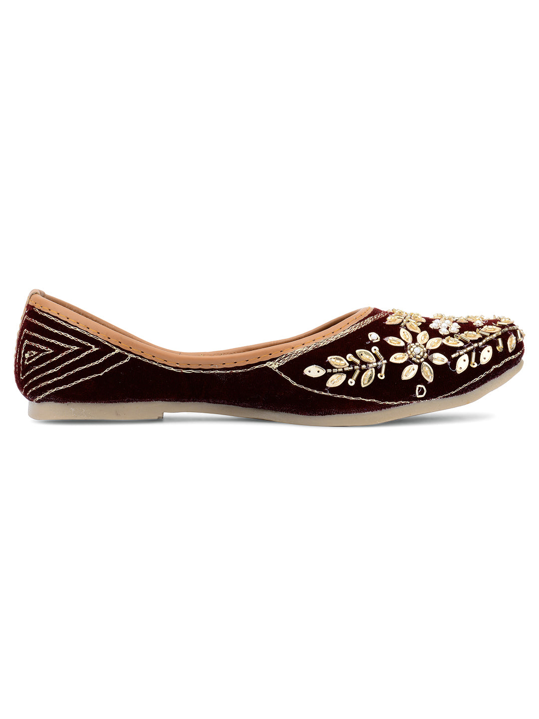 Desi Colour Women Indian Ethnic Footwear-Velvet Wedding-6 | Grocsy