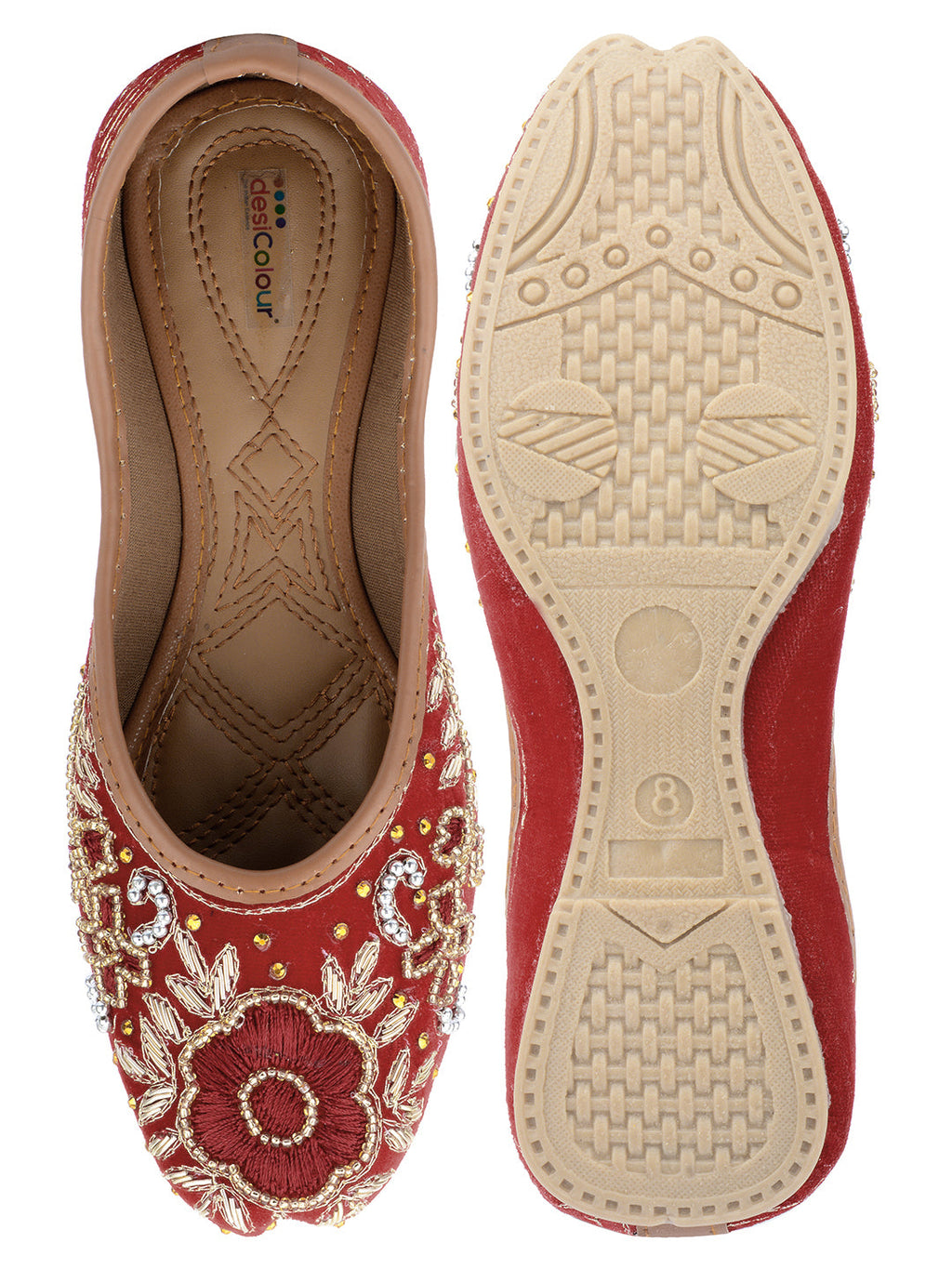 Desi Colour Women Indian Ethnic Footwear-Velvet Wedding-5 | Grocsy