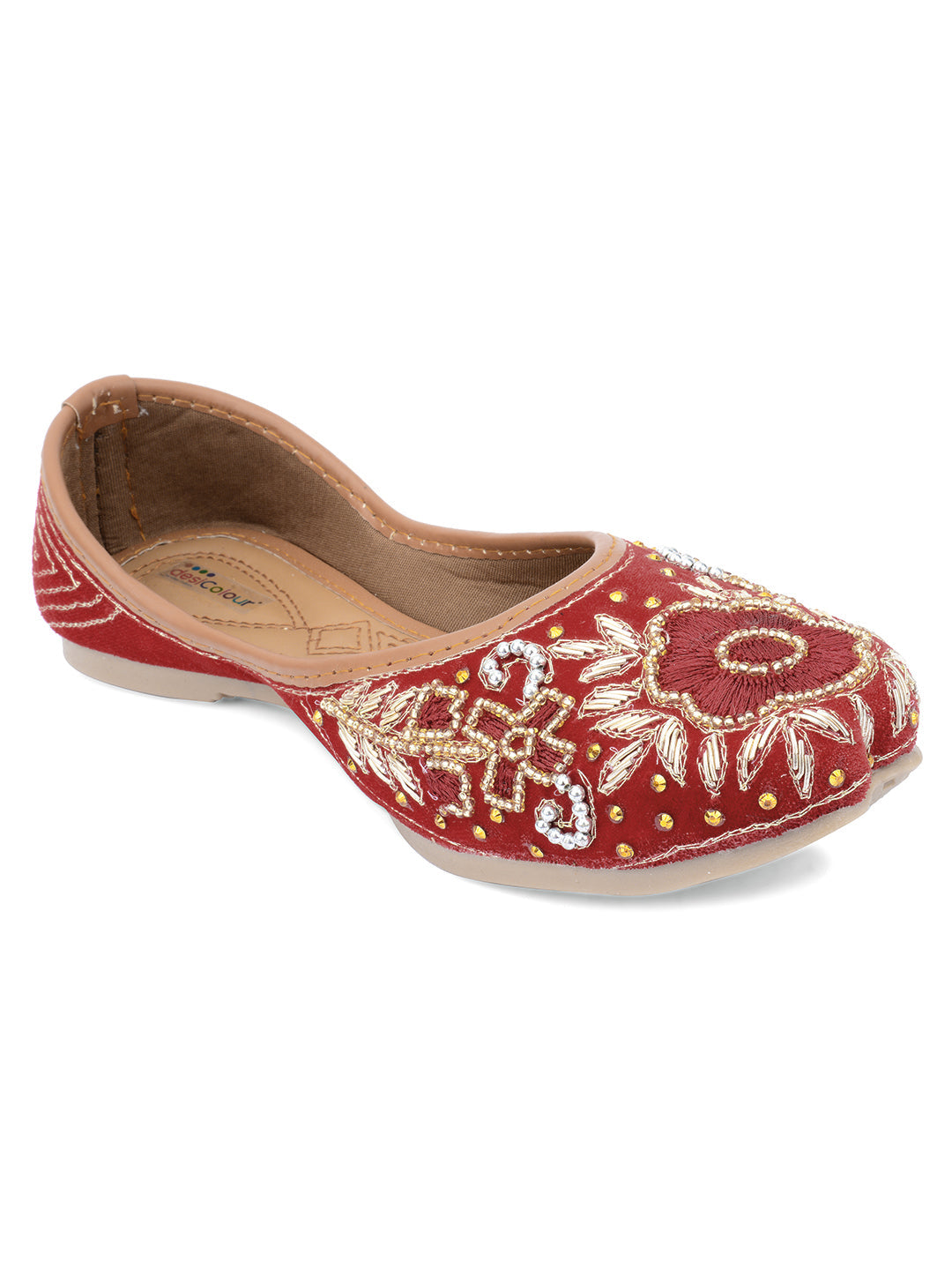 Desi Colour Women Indian Ethnic Footwear-Velvet Wedding-5 | Grocsy
