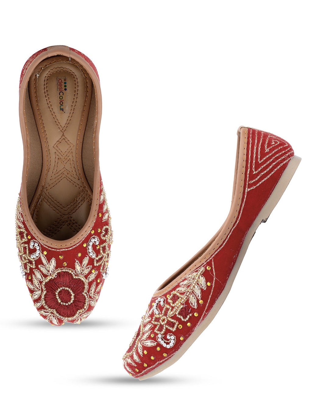 Desi Colour Women Indian Ethnic Footwear-Velvet Wedding-5 | Grocsy