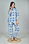 Morchari Digital Print Semi Muslin Co-Ord Set Top & Trouser-Multicolor | Grocsy