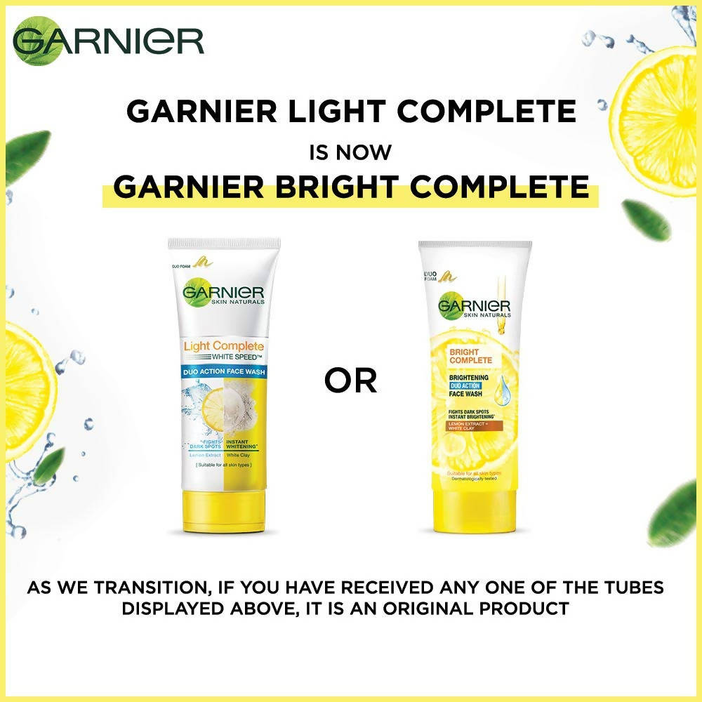 Garnier Bright Complete Brightening Duo Action Face Wash | Grocsy