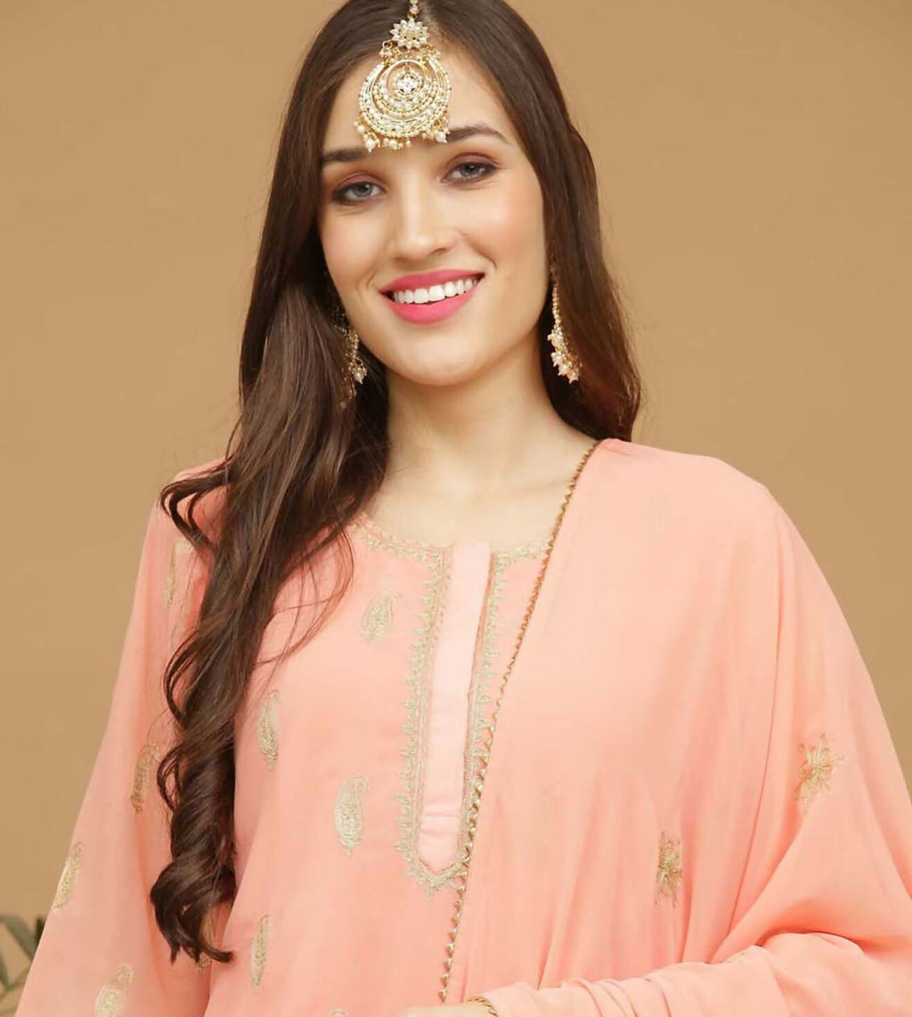 Joban Fashion Lite Beige Georgette Lehenga Set | Grocsy