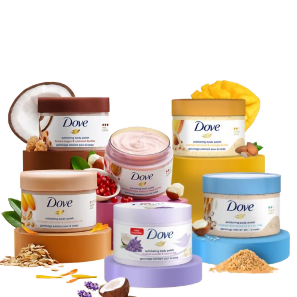 Dove Exfoliating Body Polish Scrub With Crushed Lavender And Coconut Milk | Grocsy