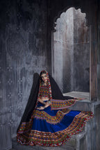 AI Fashion Blue Art Silk Designer Navratri Lehenga Choli Collection | Grocsy