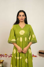 Joban Fashion Green Tie & Dye Cotton Dress | Grocsy
