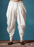 Zavaya Cream Plain Cotton Dhoti | Grocsy