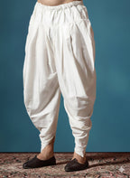 Zavaya Cream Plain Cotton Dhoti | Grocsy