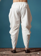 Zavaya Cream Plain Cotton Dhoti | Grocsy