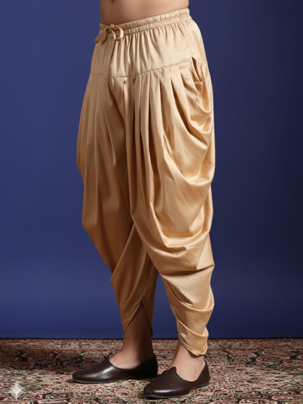 Zavaya Beige Plain Cotton Dhoti | Grocsy